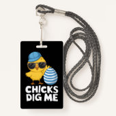 チックス私イースターエッグおもしろい狩り バッジ (正面ランヤード)