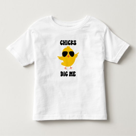チックス私イースターカッコいいバードシェアサングラス トドラーTシャツ (正面)