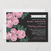 チックダエレガントスティバラフローラガールベビーシャワー 招待状 (正面)