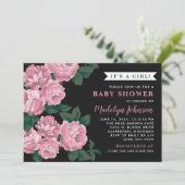 チックダエレガントスティバラフローラガールベビーシャワー 招待状 (スタンド正面)