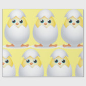 チックハッチイエローチキンラッピング紙 ラッピングペーパー (フラット)