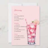 チックピンクカクテル | ブライズメイドウィークエンド 招待状 (裏面)