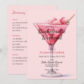 チックピンクカクテル | ブライズメイドウィークエンド 招待状 (正面/裏面)
