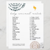 チックピンク弓ベビーシャワー動物マッチゲーム (正面/裏面)