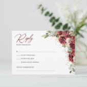 チックブルゴーニュバラグリーンユーカリrsvpカード 出欠カード (スタンド正面)