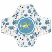 チックブルーの花のパタモノグラムのーン名 サッカーボール (フラット)