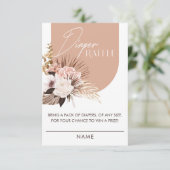 チックボヘミアンワークの花柄ベビーおむつくじ引き エンクロージャーカード (スタンド正面)