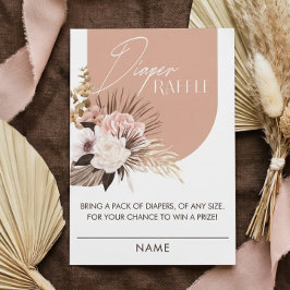 チックボヘミアンワークの花柄ベビーおむつくじ引き エンクロージャーカード