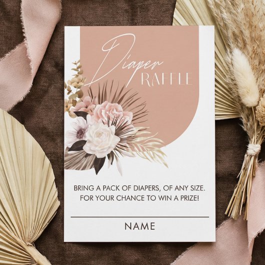 チックボヘミアンワークの花柄ベビーおむつくじ引き エンクロージャーカード