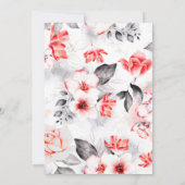 チックボホスタイルの赤い花のQuinceañera 招待状 (裏面)