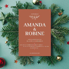 チックミニマリストテラコッタ結婚式招待状 招待状