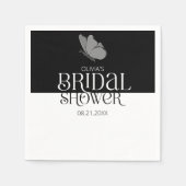 チックミニマルタイポグラフィバタフライブライダルシャワー スタンダードカクテルナプキン (正面)