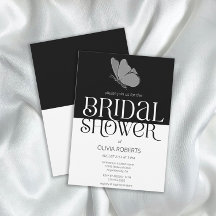 チックミニマルタイポグラフィバタフライブライダルシャワー