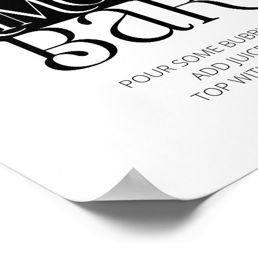 チックミニマルタイポグラフィバタフライミモザバー ポスター (角)