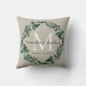 チックユーカリリースモノグラ結婚ムの記念品 クッション (裏面)