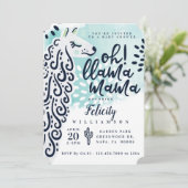 チックリママ & ストライプ -  男の子ベイビーシャワー 招待状 (スタンド正面)