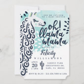 チックリママ & ストライプ -  男の子ベイビーシャワー 招待状 (正面)