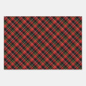チックレッドイエロー白黒タータンチェックアートパターン ラッピングペーパーシート (正面)
