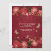 チックレッドバタフライフローラガーデンキンセアニラ 招待状 (裏面)