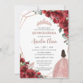 チックレッドフローラバラ金ゴールドガールドレスキンセアニラ 招待状 (正面)