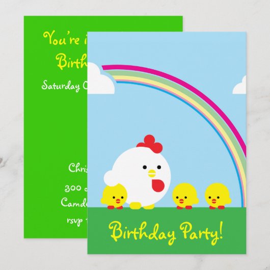 チックンチックス 招待状 (正面/裏面)