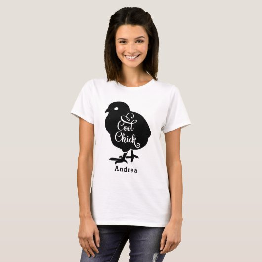 チックールクのパーソナライズ名ガーリーベビー鶏 Tシャツ (正面フル)