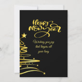 チック2026年新年のパーティー ゴールドグリッター ブラック シーズンカード (正面)