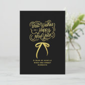 チック2026年新年のパーティー ゴールドグリッター ブラック シーズンカード (スタンド正面)