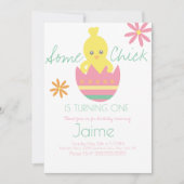 チック・イースター　１歳の誕生日 招待状 (正面)