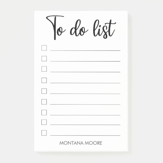 チック・パーソナライズされたトゥ・リスト黒手書きPO ポストイット (正面)