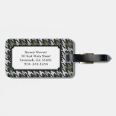 チック・ヴィンテージ・グレー・プレ千鳥格子のイド・モノグラム ラゲッジタグ (裏面横)