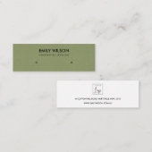 チッシンプルクグリーンクラフトスタッドイヤリング表示ロゴ スキニー名刺 (正面/裏面)