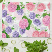 チットバードと花 キッチンタオル (折り畳み)