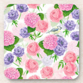 チットバードと花 コースター (正面)