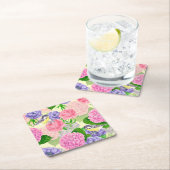 チットバードと花 スクエアペーパーコースター (インサイチュ)