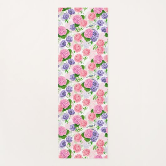 チットバードと花 ヨガマット (正面)