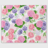 チットバードと花 ラッピングペーパー (フラット)