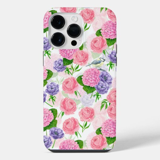 チットバードと花 iPhoneケース (裏面)