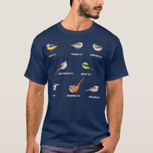 チット鳥のコレクション野鳥観察ギフト Tシャツ