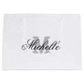 チッパーソナライズされたク名モノグラムを持つ抱き枕 ラージペーパーバッグ (正面)