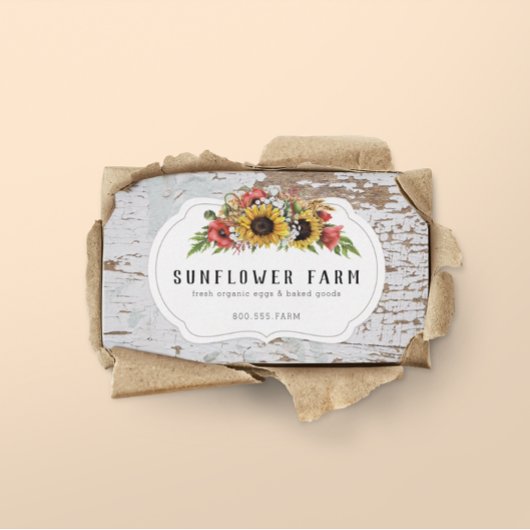 チッピー素朴ウッドカントリーファームハウスフローラ 名刺