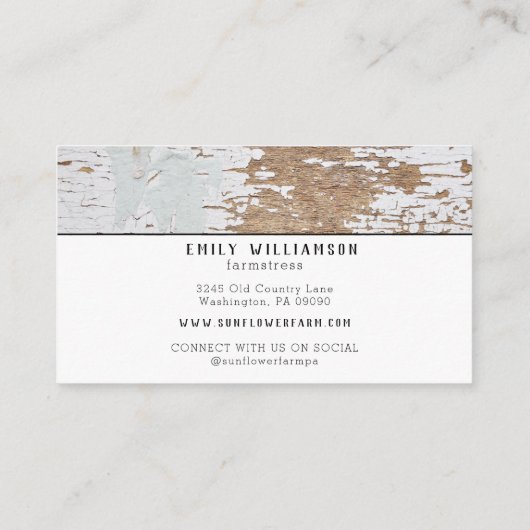 チッピー素朴ウッドカントリーファームハウスフローラ 名刺 (裏面)