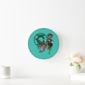 チップとグリーンランタン ラウンド壁時計 (ホーム)