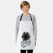 チップとサイコロトランプのポーカー エプロン (着用した状態)