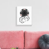チップとサイコロトランプのポーカー キャンバスプリント (インサイチュ (リビング))