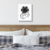 チップとサイコロトランプのポーカー キャンバスプリント (インサイチュ (寝室))