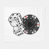 チップとサイコロトランプのポーカー フリースブランケット (正面(横))