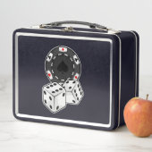 チップとサイコロトランプのポーカー メタルランチボックス (インサイチュ)
