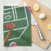 チップとサイコロ付きカジノクラップステーブル キッチンタオル (四つ折り)