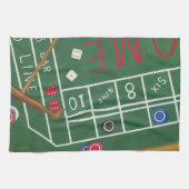 チップとサイコロ付きカジノクラップステーブル キッチンタオル (横)